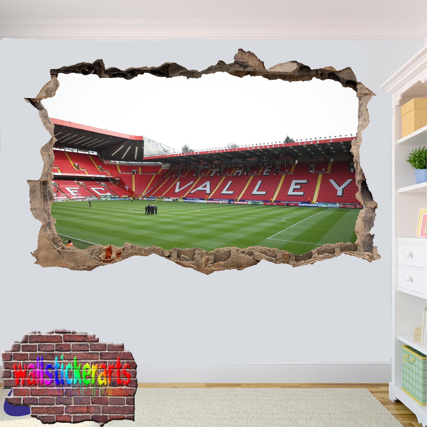 Charlton Athletic the Valley Football Stadium 3d Art Wall Sticker Mural Room Office Shop Decor Decal XF3