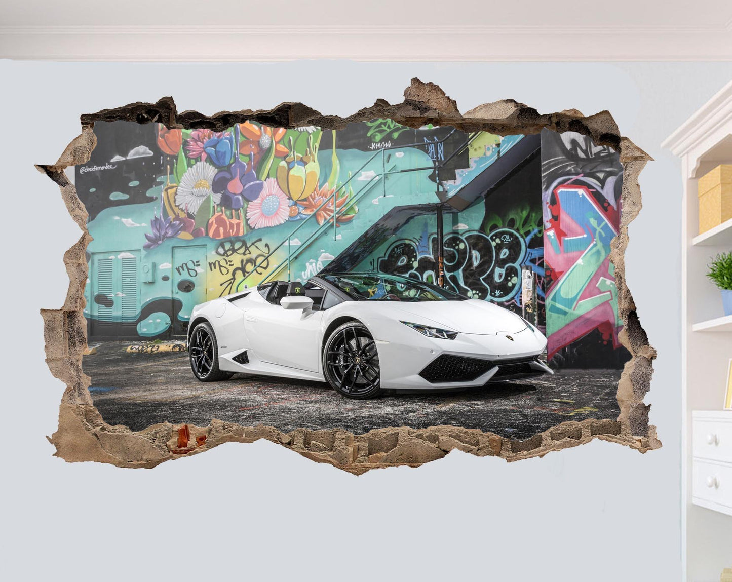 Lamborghini huracan graffiti super car poster wall sticker mural decal