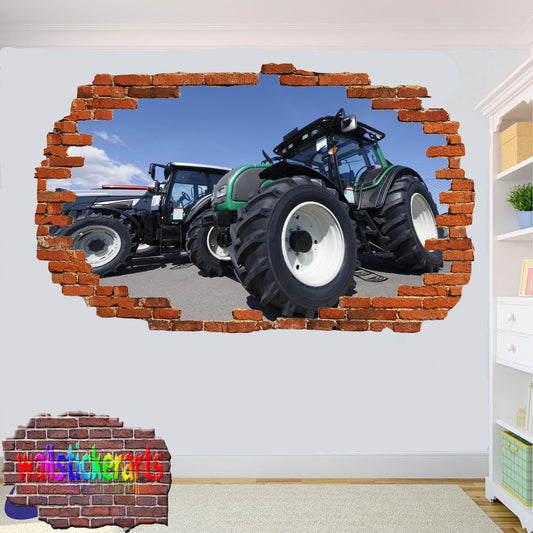 POWERFUL TRACTORS AGRICULTURAL FARMING TOOLS POSTER WALL STICKER