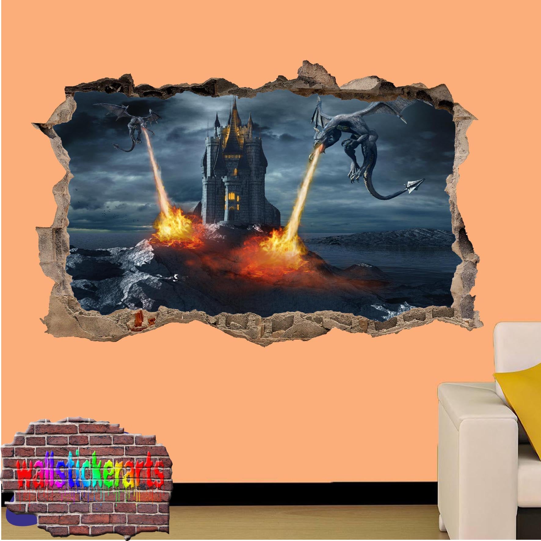 Dragons Castle Wall Sticker poster mural