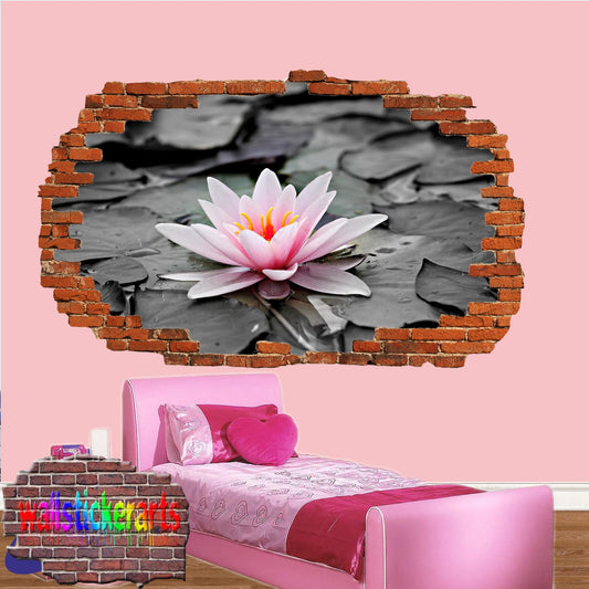 Lotus Flower in Swamp 3d Art Wall Sticker Mural Room Office Shop Decoration Decal YC6