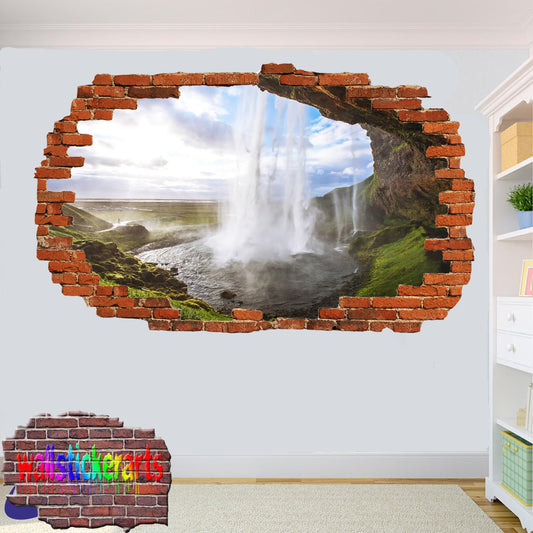 Beautiful Spring Waterfall 3d Art Wall Sticker Mural Room Office Shop Decoration Decal YD4