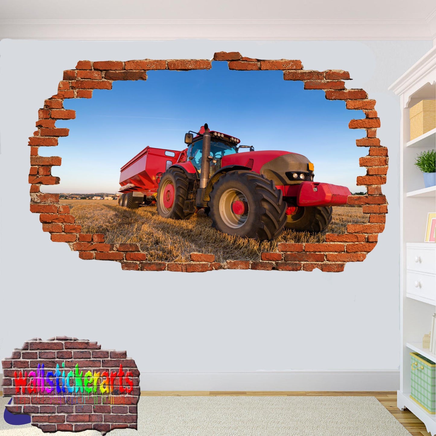 TRACTOR PLOUGH AGRICULTURAL FARMING TOOLS POSTER WALL STICKER