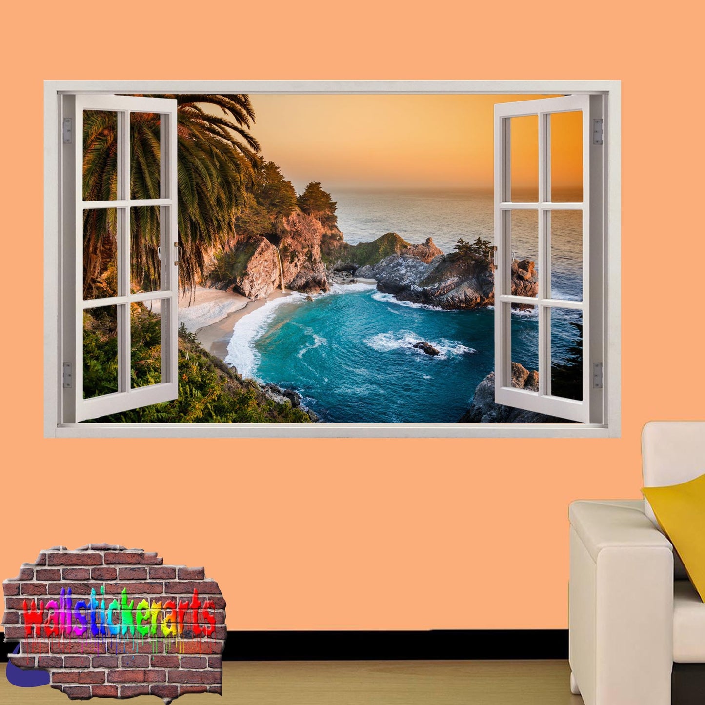 Paradise Bay Beach Sea 3d Art Wall Sticker Mural Room Office Shop Home Decor Decal YU1