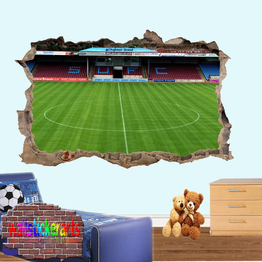 Scunthorpe Glanford Park Football Stadium 3d Smashed Wall Sticker Mural Room Office Shop Decor Decal YY6