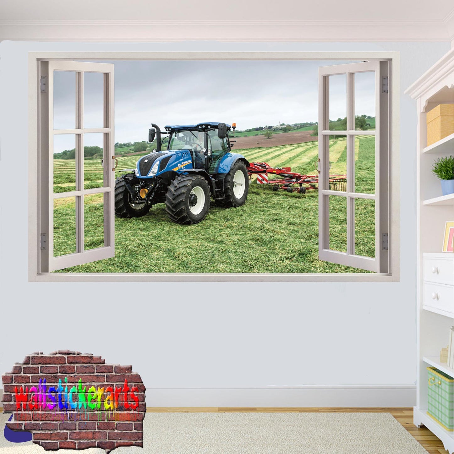 NEW HOLLAND TRACTOR PLOW AGRICULTURAL FARMING TOOLS WALL STICKER POSTER