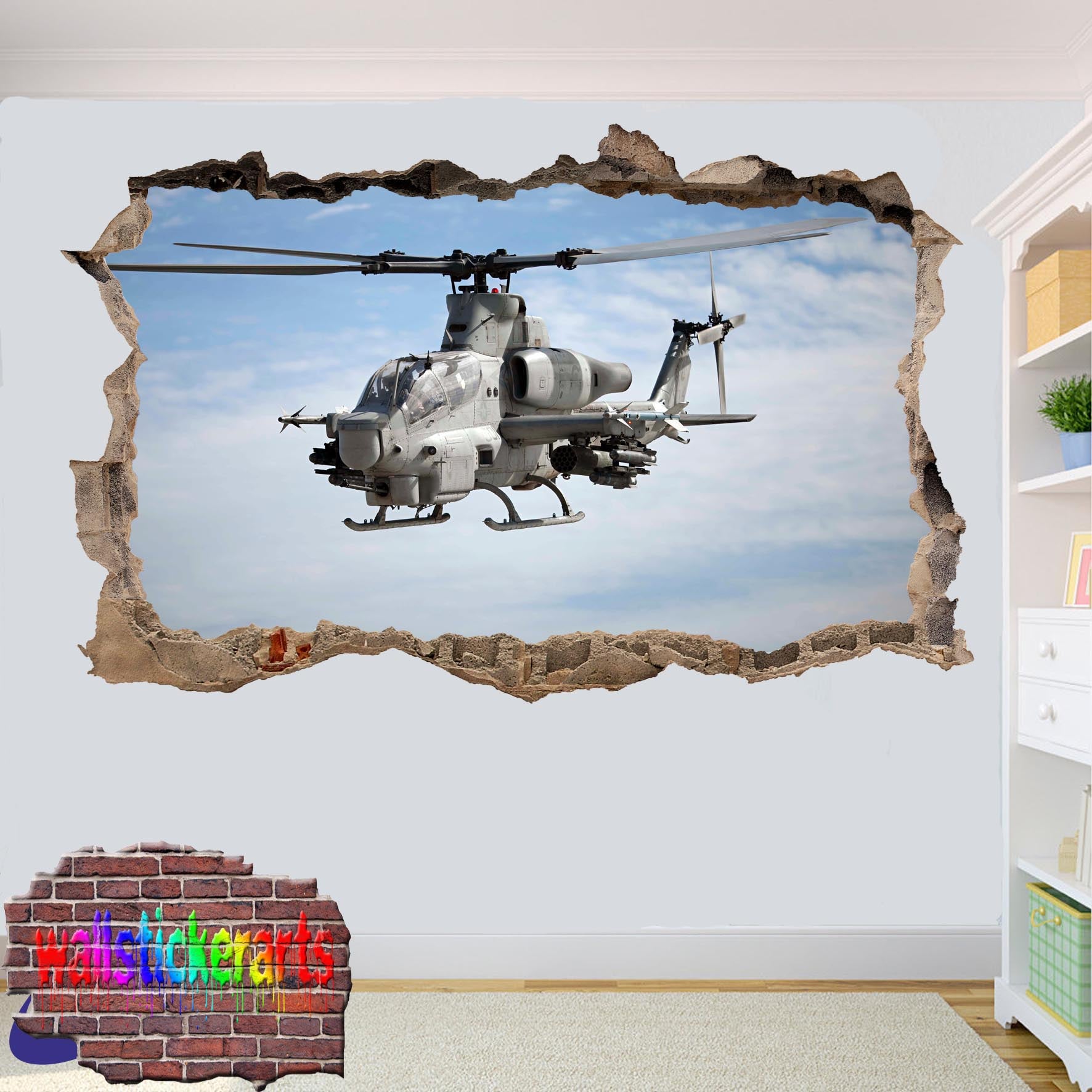 Army helicopter wall sticker