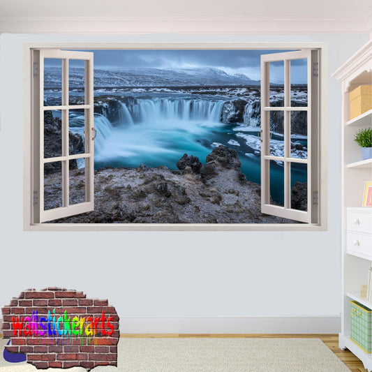 Major Waterfall 3d Art Wall Sticker Mural Room Office Shop Home Decor Decal ZJ9