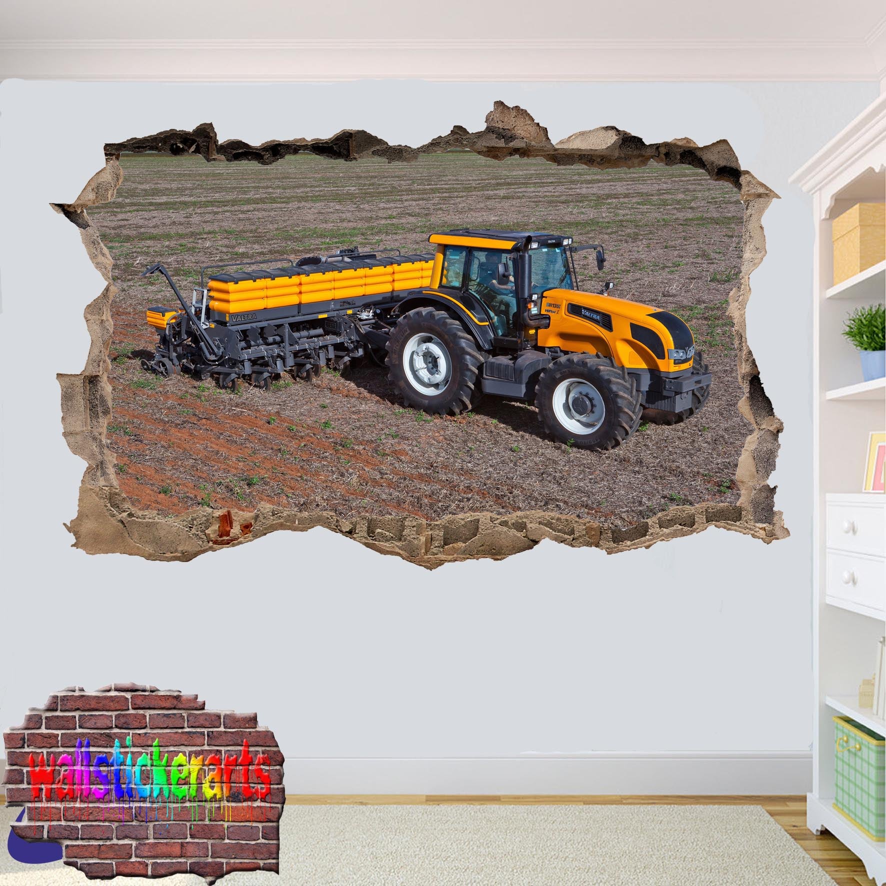 VALTRA TRACTOR PLOUGH AGRICULTURAL FARMING TOOLS POSTER WALL STICKER 