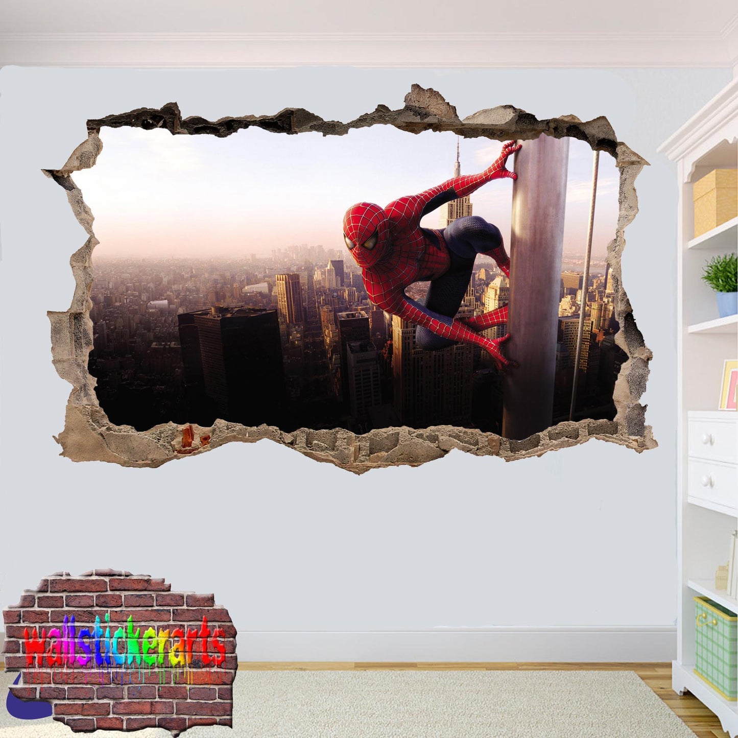 Spiderman Hero 3d Art Wall Sticker Room Office Nursery Decor Decal Mural ZY7