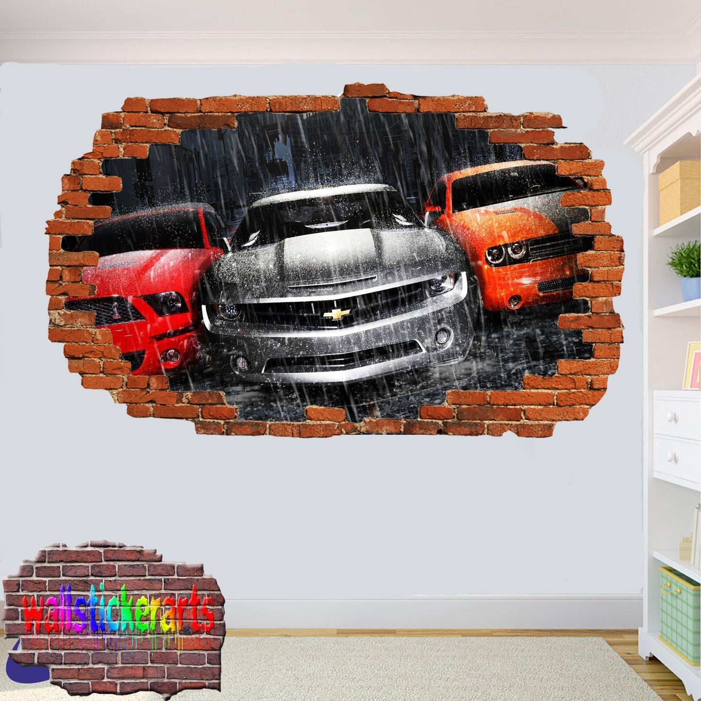 MUSCLE CARS WALL STICKER