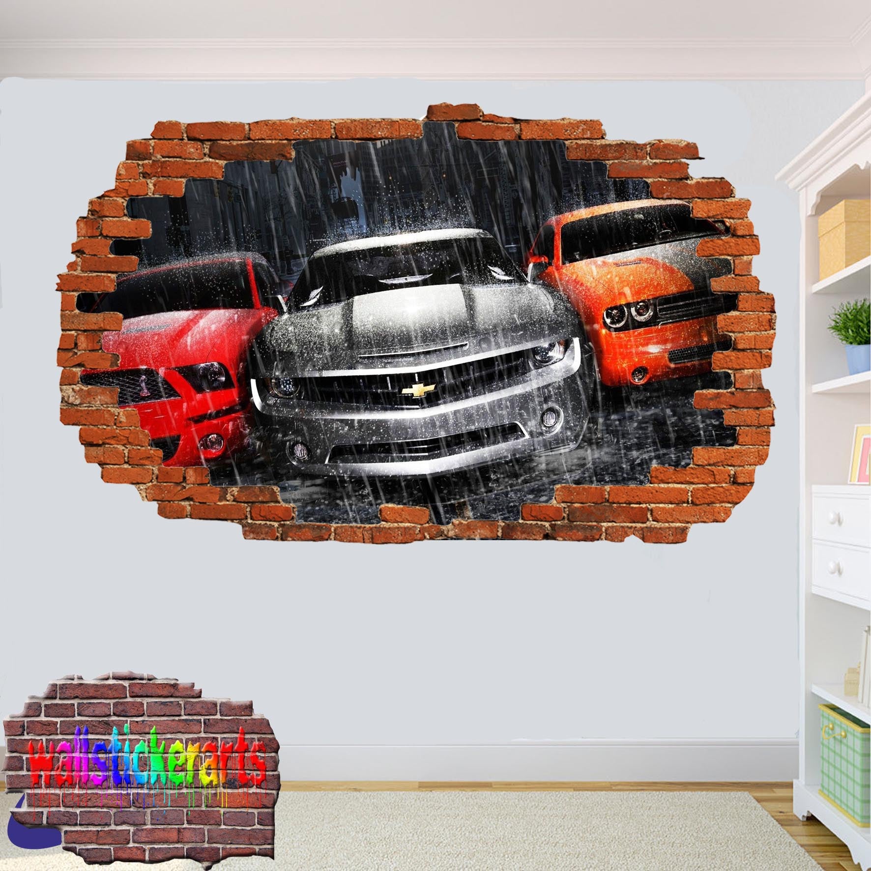 MUSCLE CARS WALL STICKER
