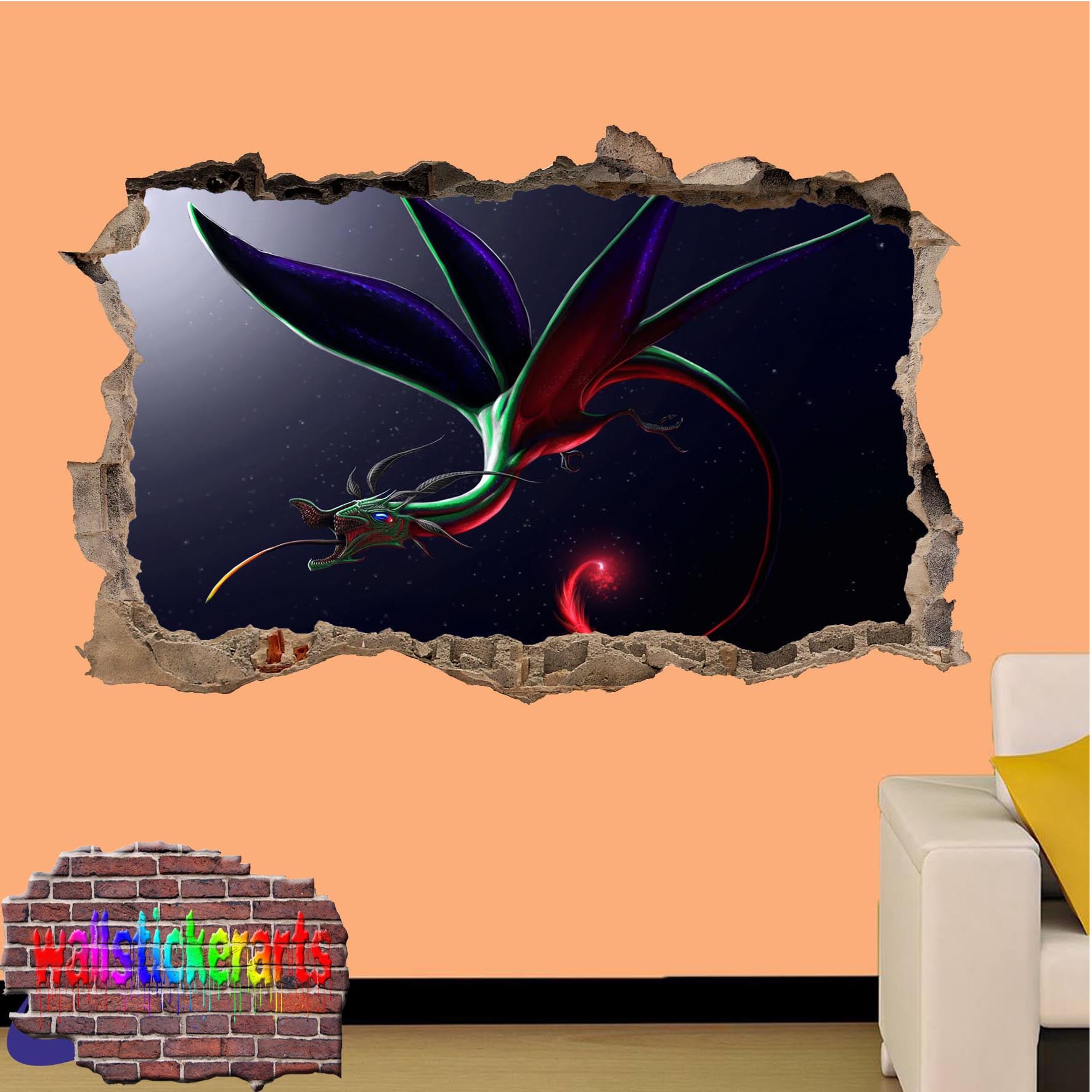 Colorful Dragon Wall Sticker poster mural