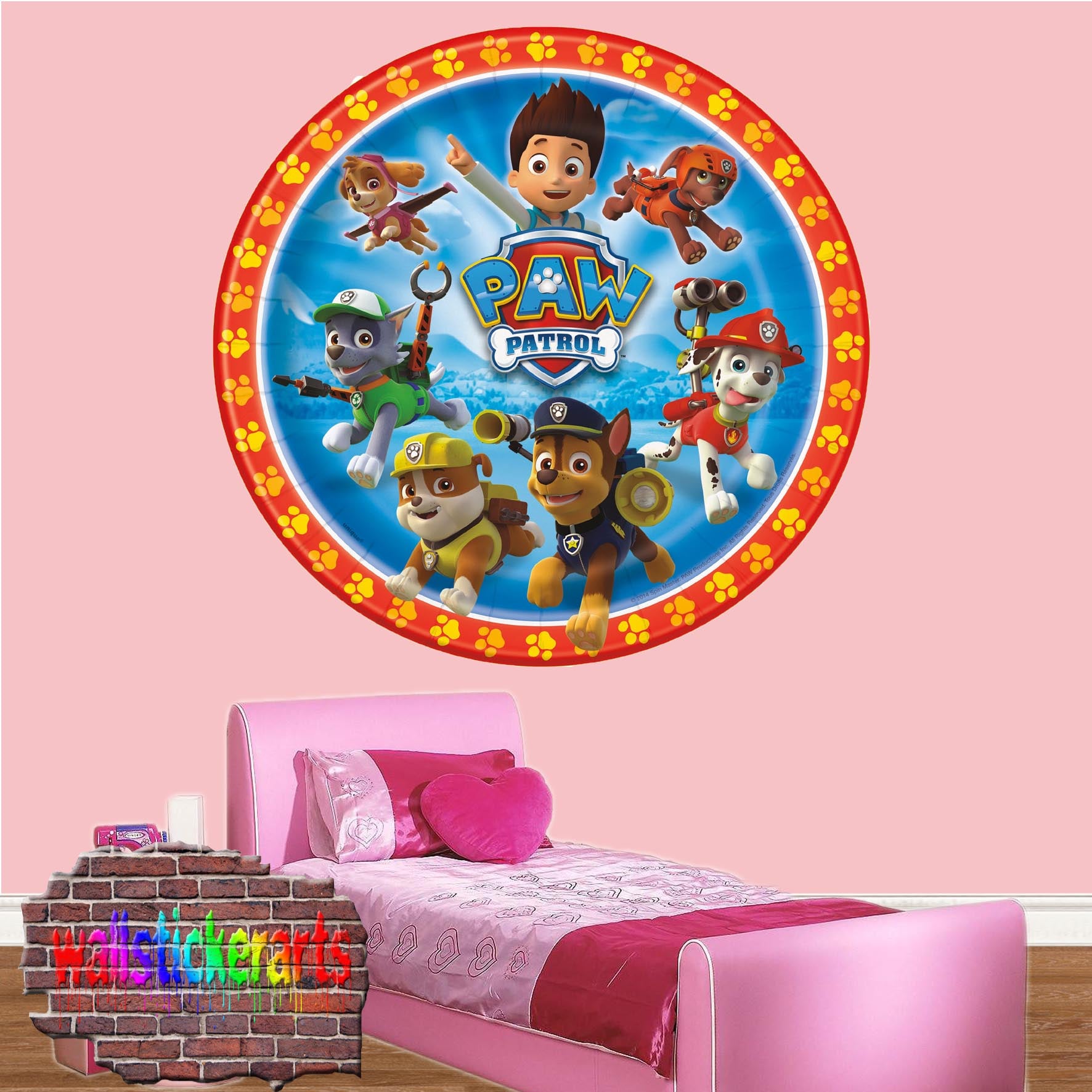 PAW PATROL LOGO WALL STICKER MURAL POSTER MURAL DECAL